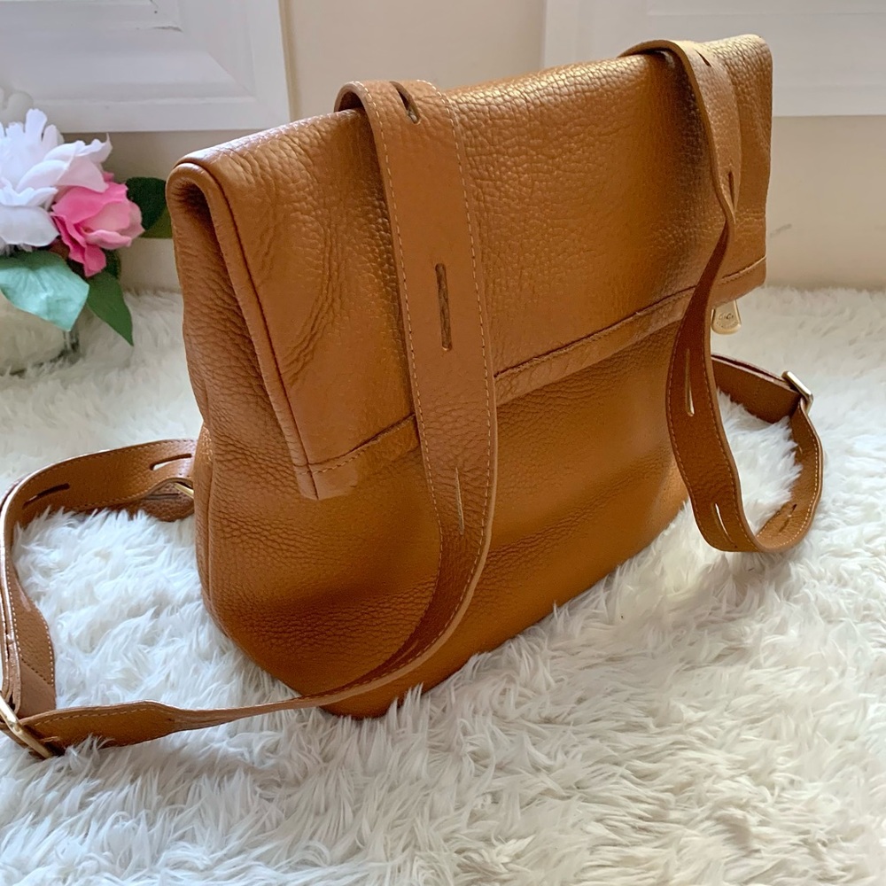 NEW GiGi New York Abbey Pebbled Leather Backpack Bag in Rare Camel Tan NWOT